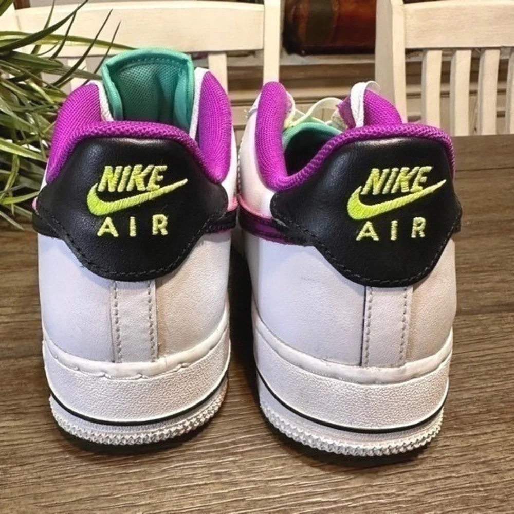 Nike Air Force 1 Low Just Do It White Multi Color Sneakers‎ Kids 7Y/ Women's 8.5